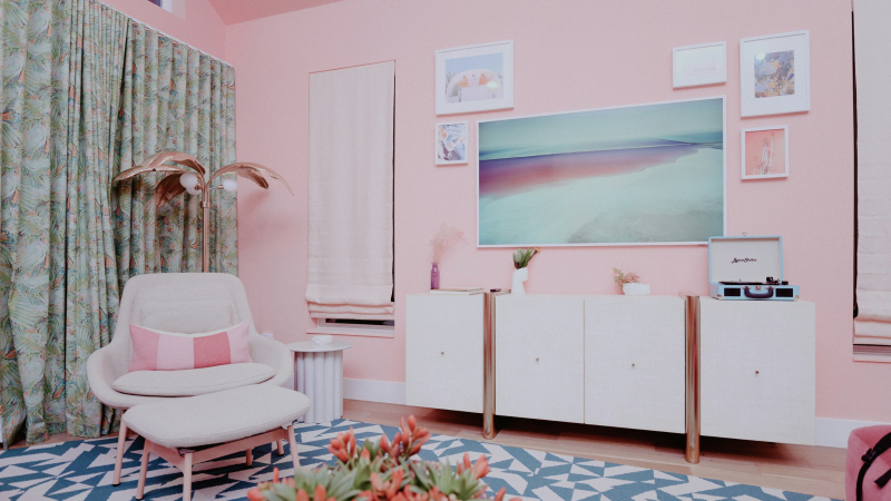a pink room