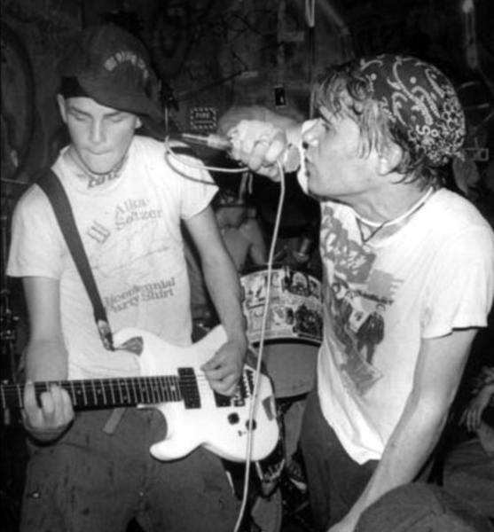 a black and white photo of an operation ivy show