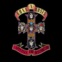 a black cover with a celtic cross and the band members drawn as skulls