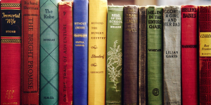 a row of books