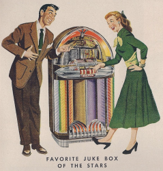 a jukebox add from the mid-20th century